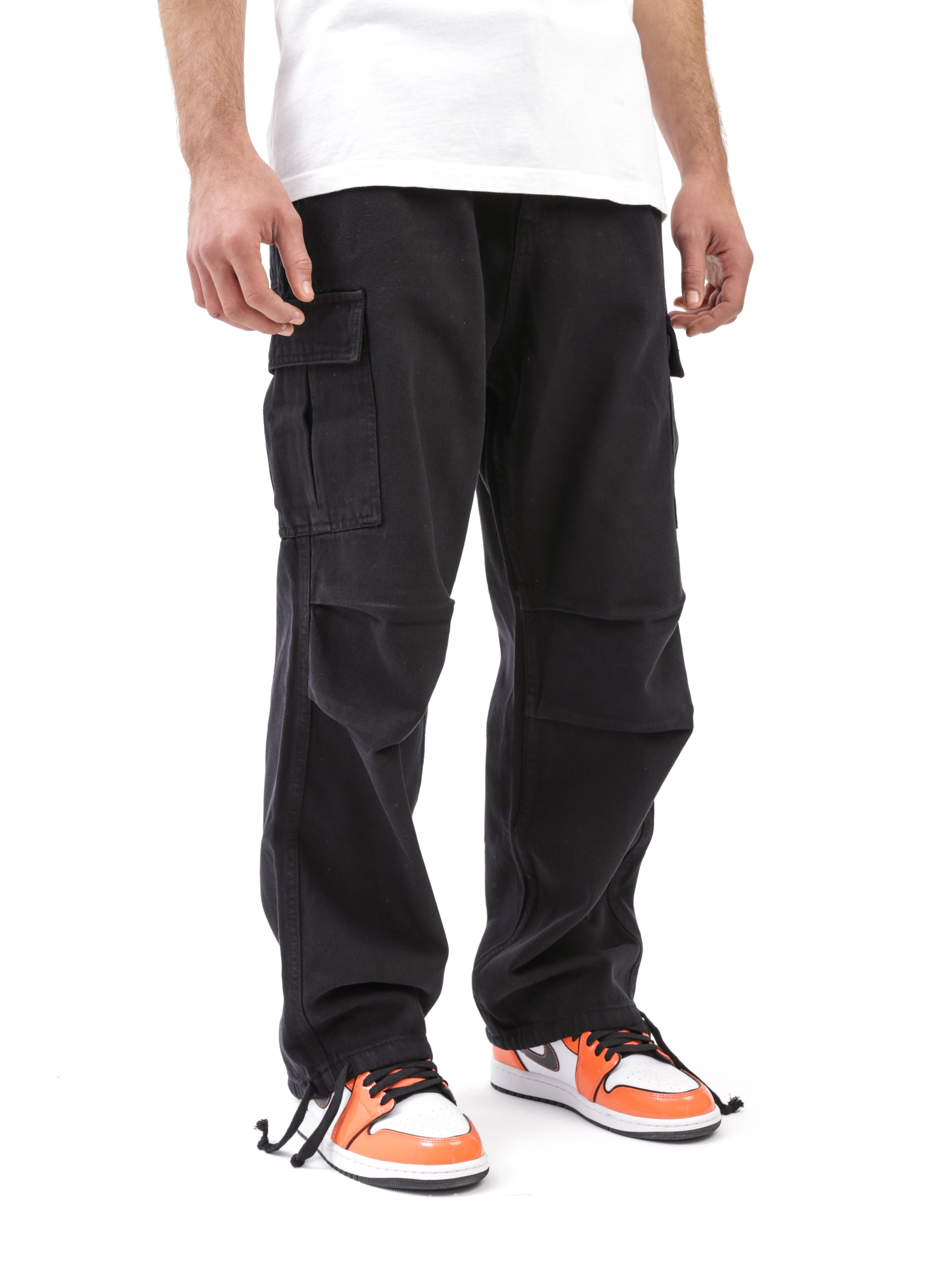 Mono b Solid Black Cargo Pants Size M - 40% off